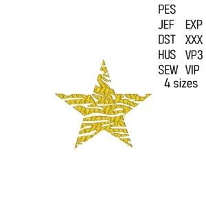 Star Embroidery Design, Machine Embroidery File, Mini Star Embroidery Pattern, 4 sizes.