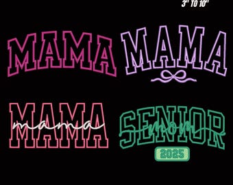 Mama Applique Embroidery Design: Ribbon Arch, Mother's Day (Instant Download)