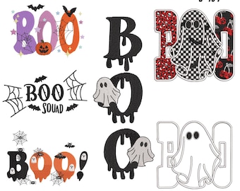 Halloween Boo Embroidery Design Bundle: 6 Spooky Appliqué Patterns (Instant Download