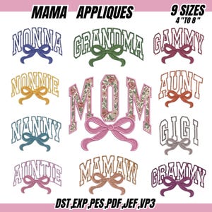 Mama Varsity Applique Embroidery Design, 9 Sizes (Instant Download)