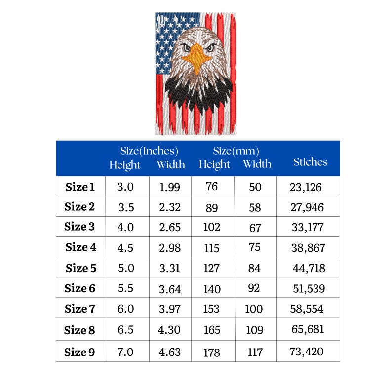 American Bald Eagle Embroidery Design: USA Flag Patriotic Machine ...