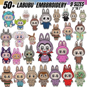 50+ Labubu Embroidery Bundle, Cute Cartoon Character Embroidery Designs, Labubu Monster Embroidery, Labubu Embroidery pattern, 9 Sizes