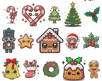 Christmas Machine Embroidery Designs, Holiday Elements (Instant Download)