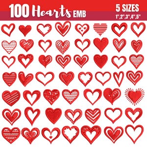 Herz Stickmuster - Mini Herz Stickdatei - Valentinstag - Füllstich Stickmuster - Kleines Herz sofort Download
