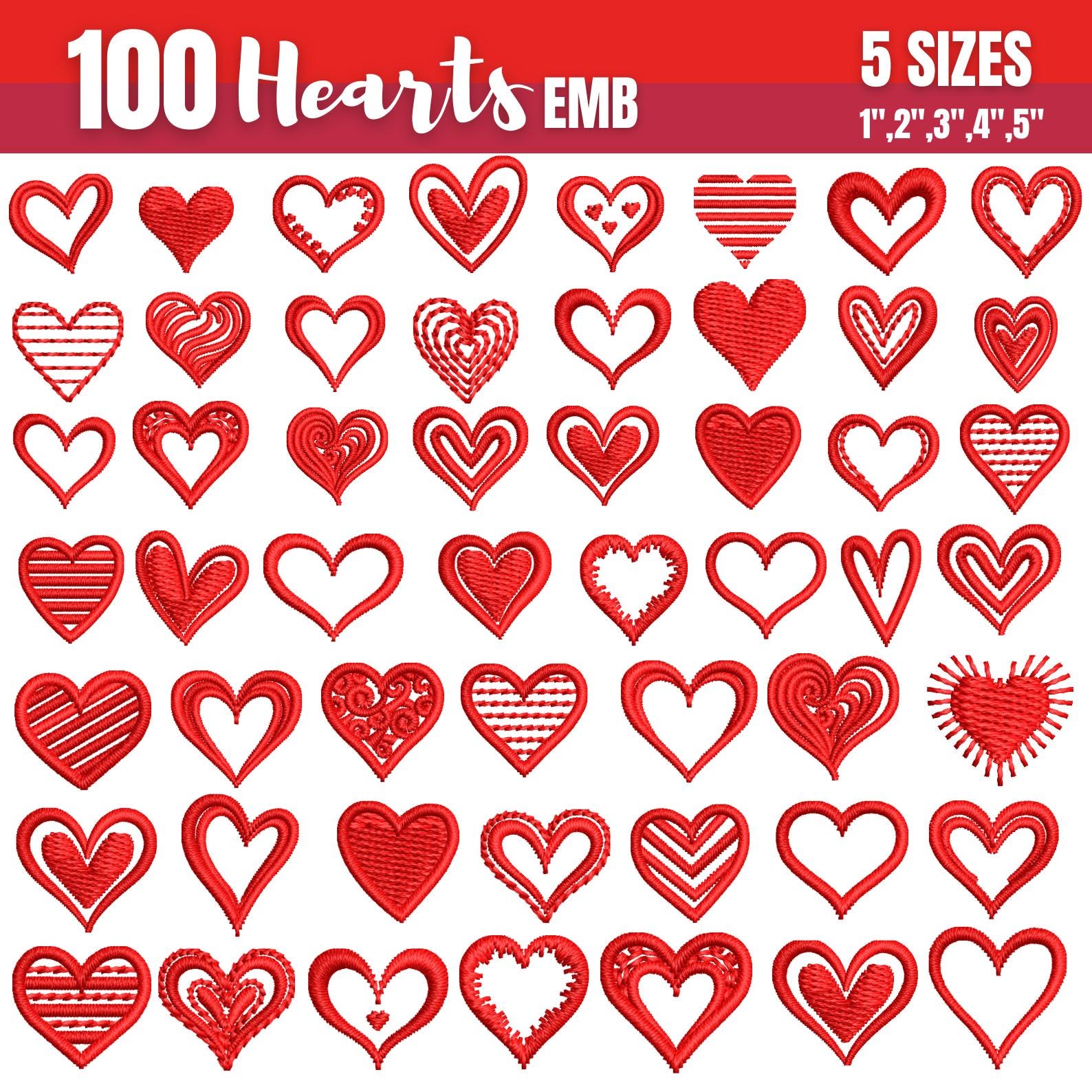 Heart embroidery design - Mini heart machine embroidery file -Valentines day - Fill stitch embroidery pattern - Small heart instant download