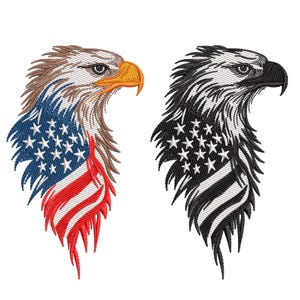 American Bald Eagle Embroidery Design: USA Flag Patriotic Machine ...