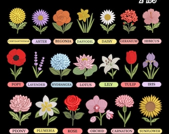 Más de 20 diseños de flores para bordar, lindas margaritas en miniatura para bordar a máquina, bordados individuales, 7 tamaños, descarga instantánea