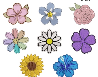 Mini Daisy Flowers Embroidery Design | Floral Applique (Instant Download)