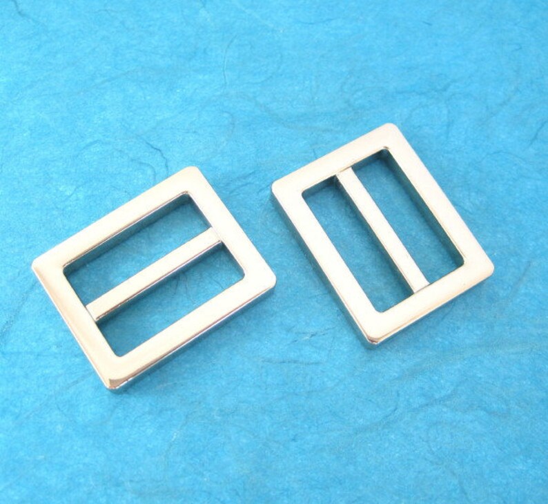 2 Nickel Sliders or D-Rings 1 inch Rectangular