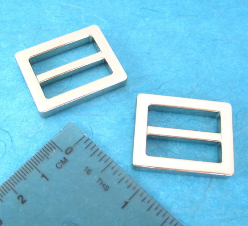 2 Nickel Sliders or D-Rings 1 inch Rectangular