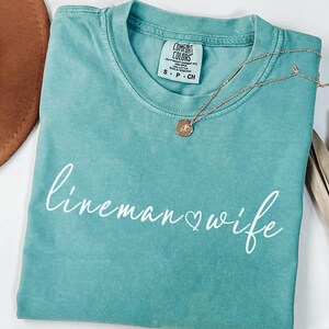 Lineman Wife Comfort Colors Shirt: Blue Collar Pride