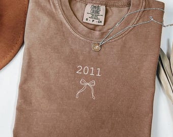 15th Birthday Shirt: Comfort Colors Tee, Coquette Bow 15 Birthday Shirts, 15 Years Old Gifts