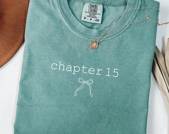 15th Birthday Shirt: Coquette Bow Comfort Colors Tee, Chapter 15 Birthday Shirts, 15 Years Old Gifts
