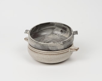 Handmade Ceramic Soup & Yogurt breakfast Bowl, Smoky Gray Glaze, Minimal High End Pottery