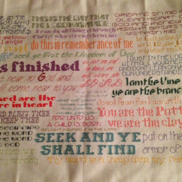 Cross Stitch Bible Verse - Etsy
