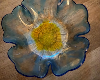 Vaso de flores azuis