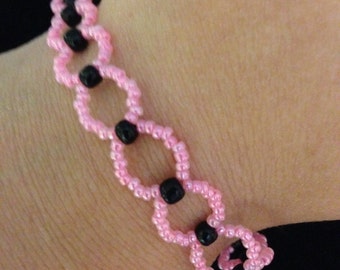 Pulseira - Rosa Brilhante Frisada
