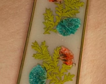 Colar - Colar Floral em Resina Turquesa e Coral