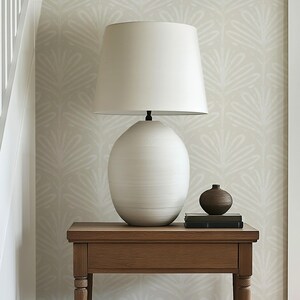 beige watercolor palm wallpaper for renters, calm coastal wallpaper, beach house wallpaper, peel and stick wallpaper, removable wallpaper