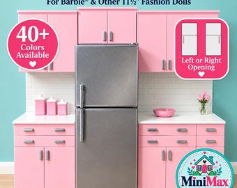 1/6 Scale Top Freezer Refrigerator for 11 1/2" Fashion Dolls