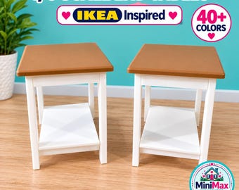 1/6 Scale IKEA-Inspired End Table | Ammaryd Style | Removable Top | Customizable Miniature Furniture
