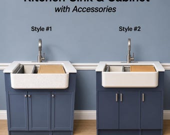 1/6 Scale Custom Kitchen Sink Cabinet with Accessories-Style #1 & #2