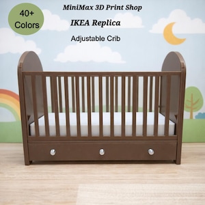 IKEA Replica Adjustable Crib,-1/6 Scale,  Personalized Colors