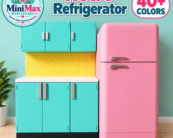 1/6 Scale Retro Top Freezer Refrigerator for 11 1/2" Fashion Dolls