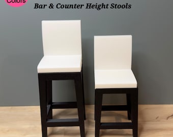 Bar & Counter Stools (Set of 2) – 1/6 Scale, 3D Printed, Personalized Colors