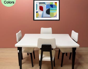 Dinette Set with Table & 4 Chairs– 1/6 Scale, 3D Printed, Personalized Colors