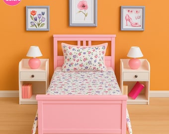 IKEA Replica TWIN Size Bed for 12" Fashion Dolls, Personalized