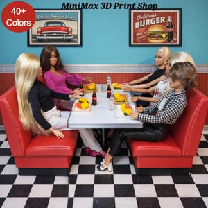 Retro Diner Booth Set – 1/6 Scale, Personalization