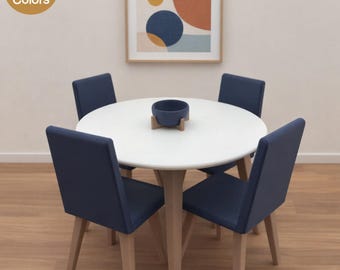 Round Table & Chairs, 1/6 Scale. Personalized