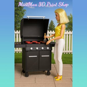 Deluxe Barbecue Grill for 12&quot; Fashion Dolls--3D Printed 1/6 Scale