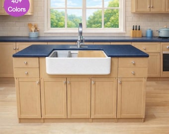 Kitchen Island with Sink ,2 Sizes Available, 1/6 Scale, Personalized Colors