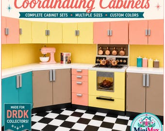 Deluxe Reading Dream Kitchen (DRDK) Inspired Customizable Modular Kitchen Cabinets 1/6 scale