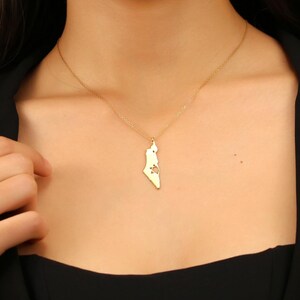 Israël kaart ketting, joods symbool, MadeIn Israel, steun Israël, Davidster op de kaart, Joodse geschenken, Joodse sieraden, cadeau voor moeder