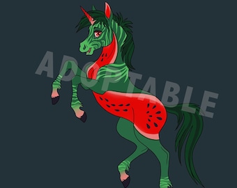 Adoptable: "Watermelon" Summer Unicorn