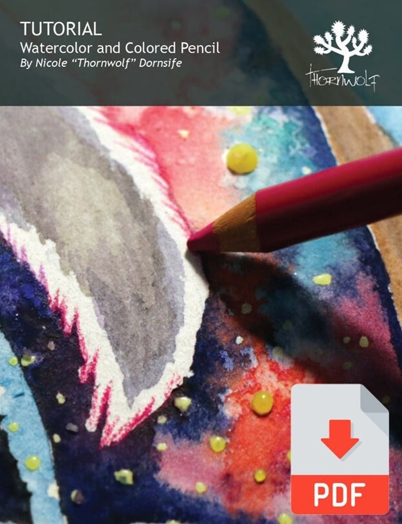 Watercolor and Colored Pencil Tutorial PDF Download Etsy
