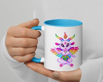 90s Rainbow Nostalgia Baphomet Ceramic Mug