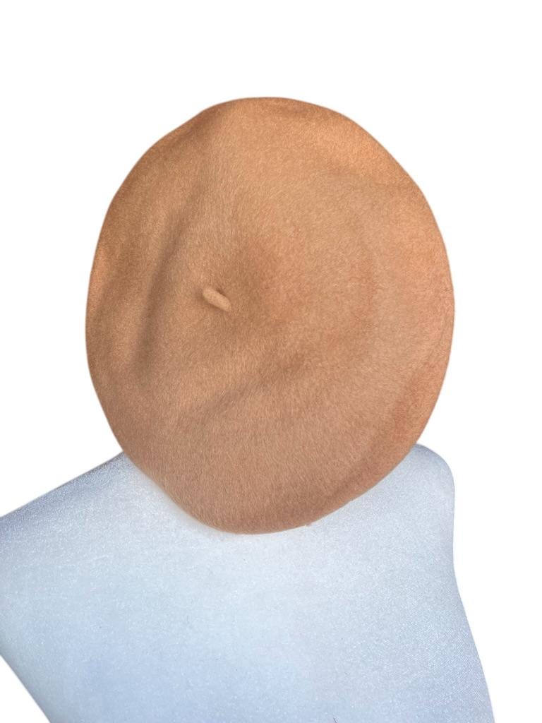 Vintage Tan Wool Beret: 1950s French Basque Hat - Etsy display picture 2