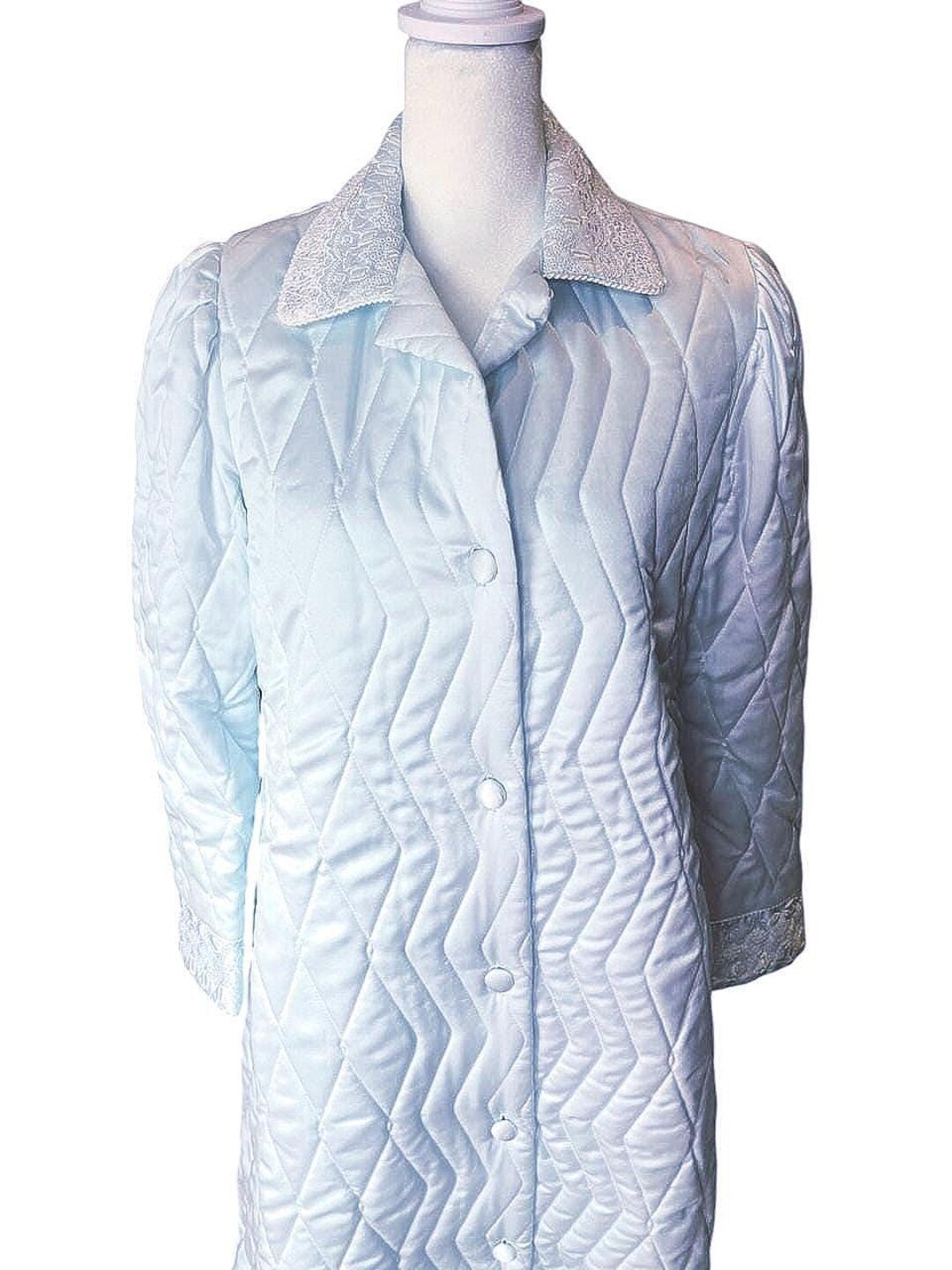 Christian Dior Lingerie Full Length Quilted Duster Coat Robe W/ Eyelet ...