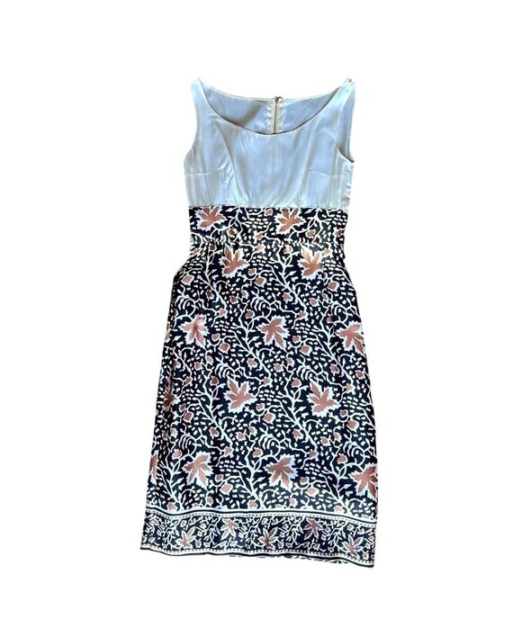 Vintage Silk Leaf Print Dress and Cropped Jacket … - image 10