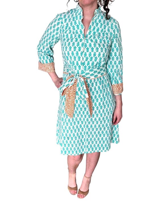 saks shirt dress Saks Fifth Avenue Cold Shoulder Shirt Dress Size Medium Fit & Flare Gingham  NEW