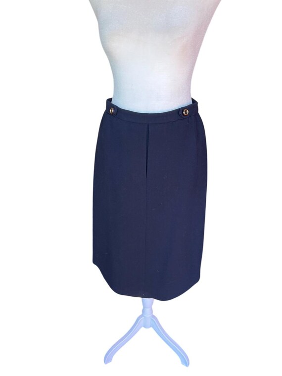 FRL-2711WTN NAVY FRONT PLEAT BUTTON SKIRT main image 1
