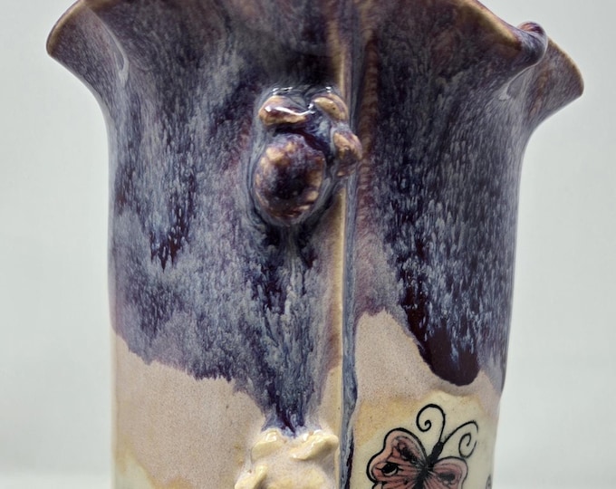 Purple Floral Ceramic Vase