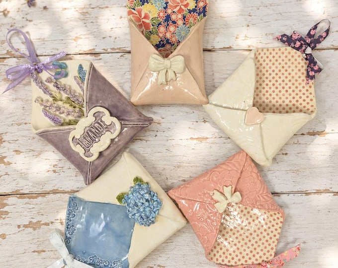 Handmade Ceramic Hanging Envelopes(Only White is Available)