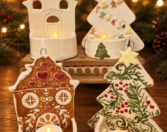 Handmade Ceramic  Holiday Luminaries