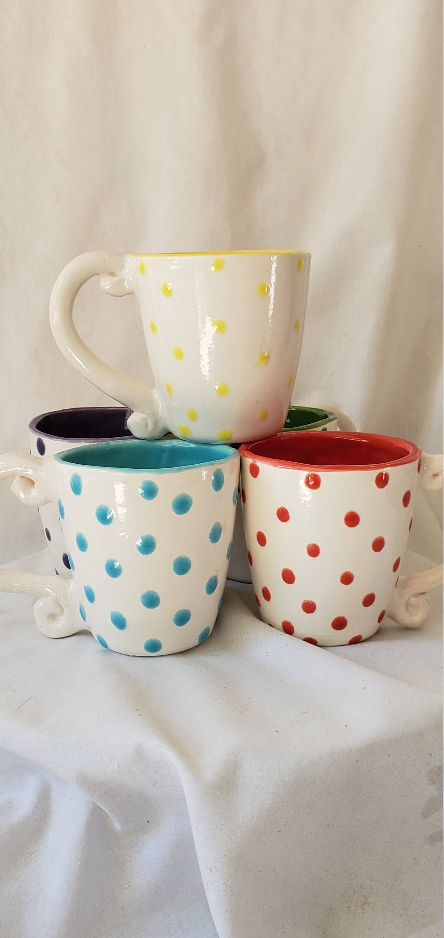 Polka Dot Mugs(This listing is for 1 mug only)