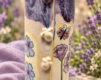 Handmade Purple Floral Ceramic Vase